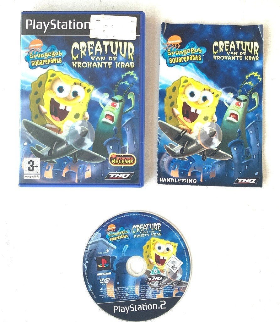 SPONGEBOB Creatuur van de krokante krab (Playstation 2)., Avontuur en Actie, Gebruikt, 1 speler, Ophalen of Verzenden