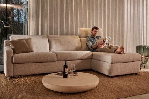 Hoekslaapbank Agio van Sofabed, Ophalen, Beige, Overige maten, Nieuw