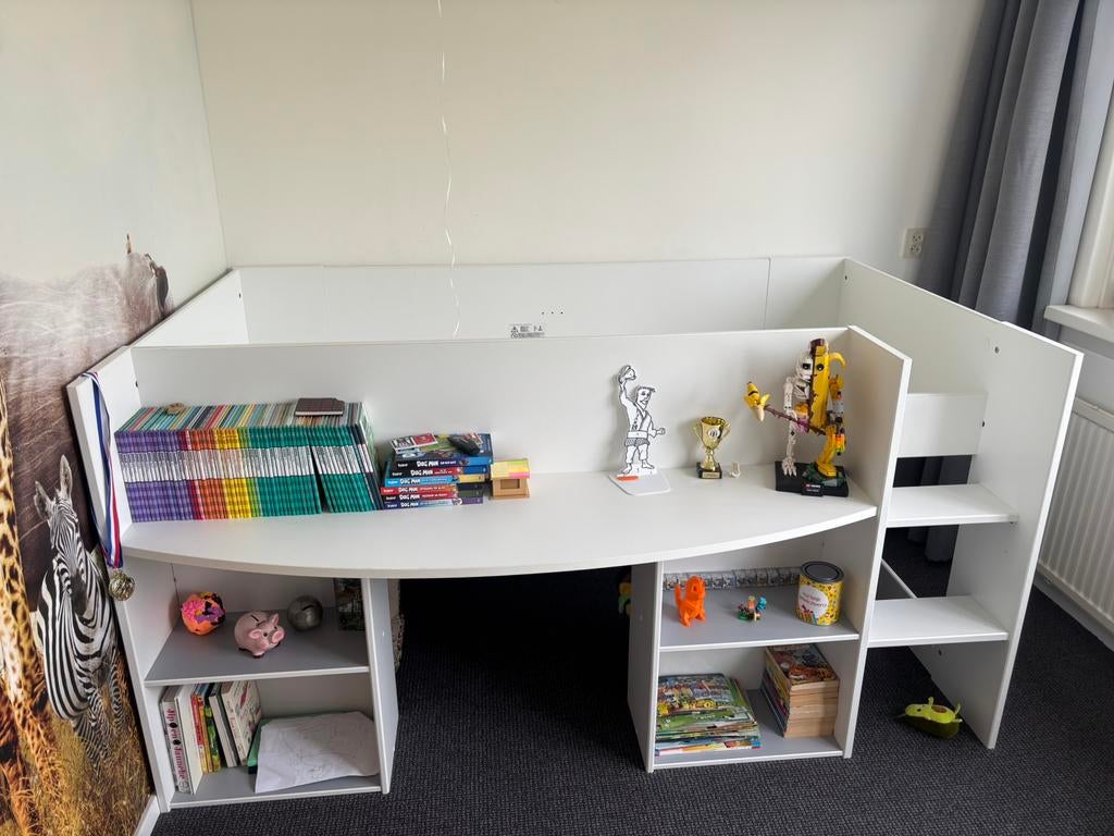 Halfhoogslaper parisot pirouette wit 90x200, Ophalen, Zo goed als nieuw, Halfhoogslaper