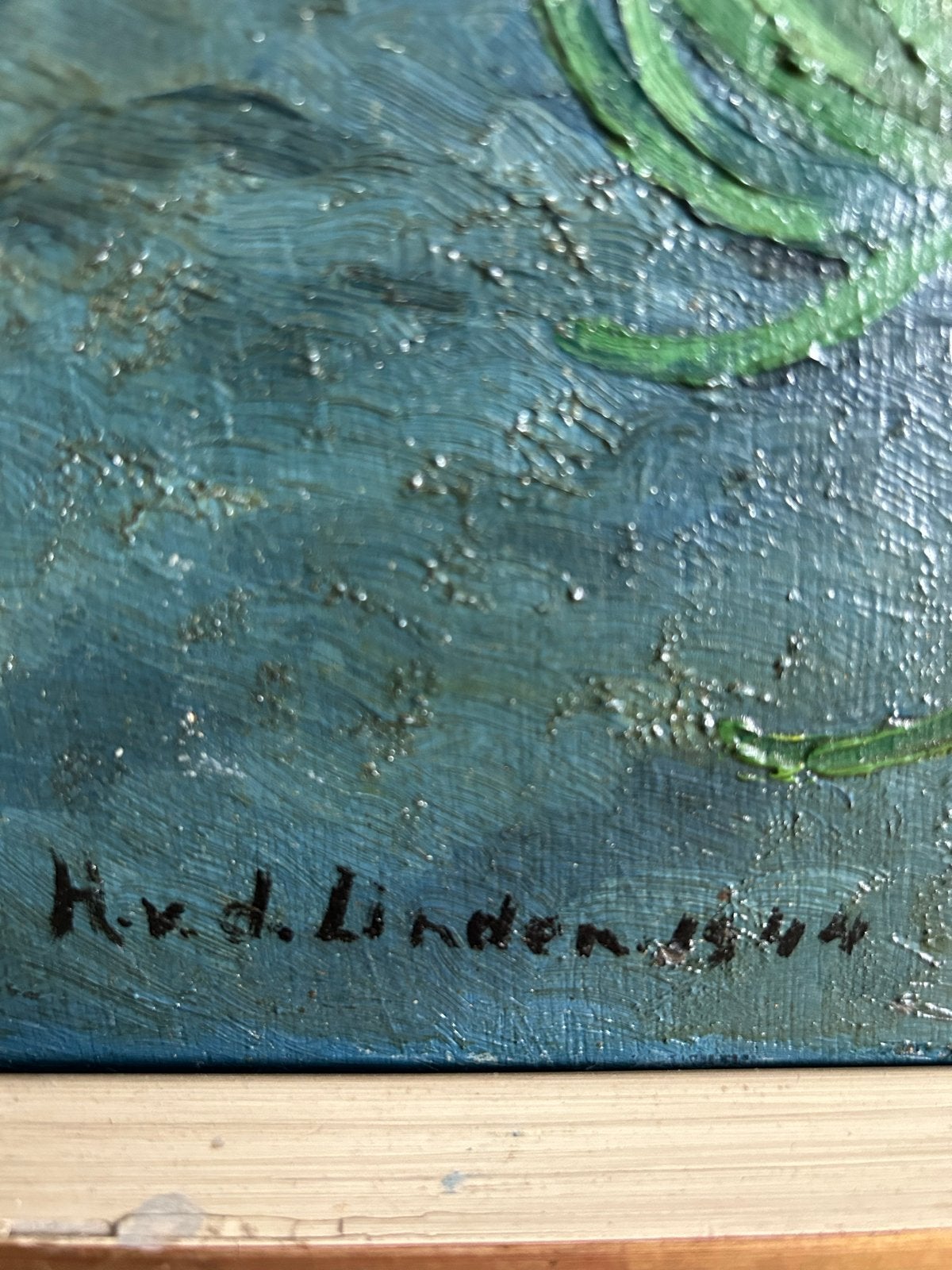 Stilleven met tulpen en narcissen, gesigneerd H.v.d. Linden, Ophalen, Doek, Stilleven, Gesigneerd