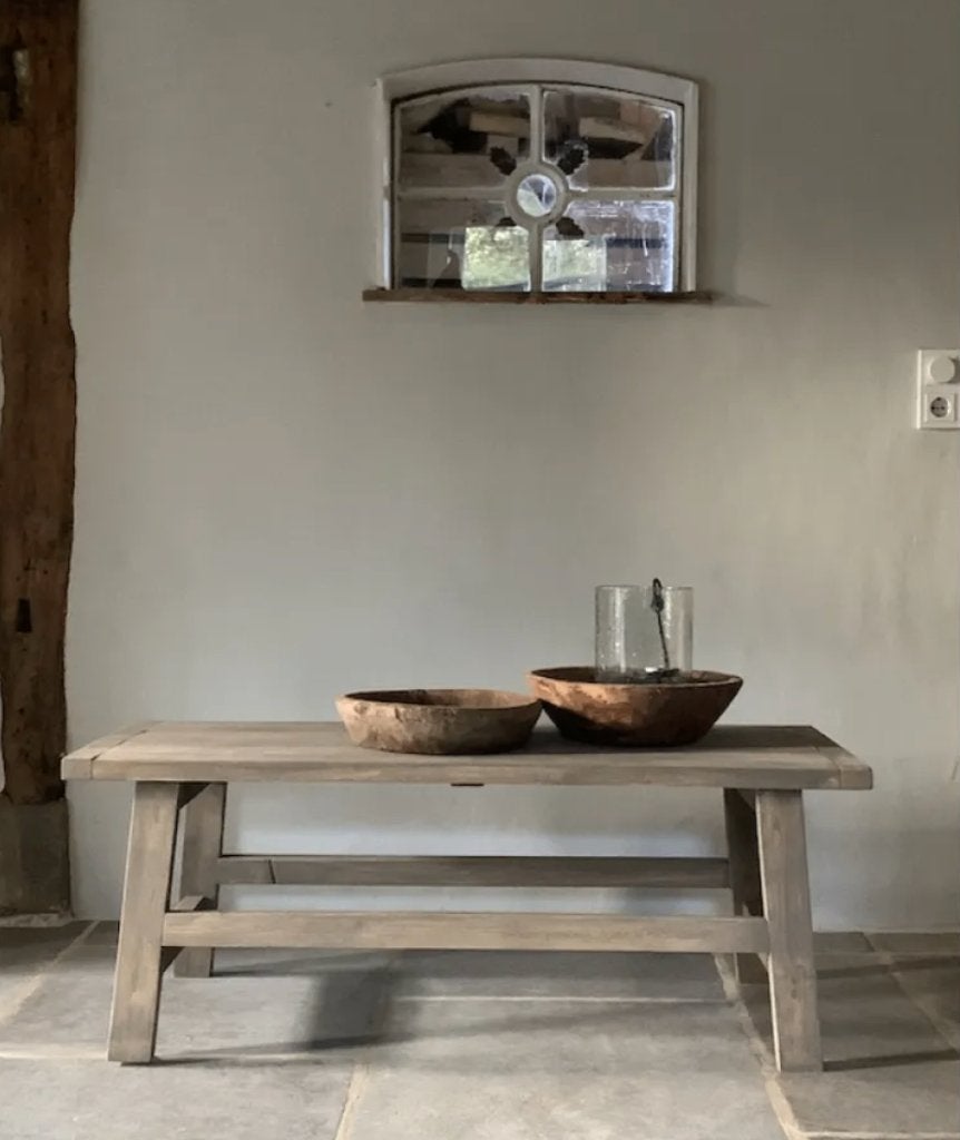 Landelijk houten salontafel * oud, sober* Huisje Sfeer, Huis en Inrichting, Tafels | Salontafels, 100 tot 150 cm, Nieuw, Ophalen of Verzenden