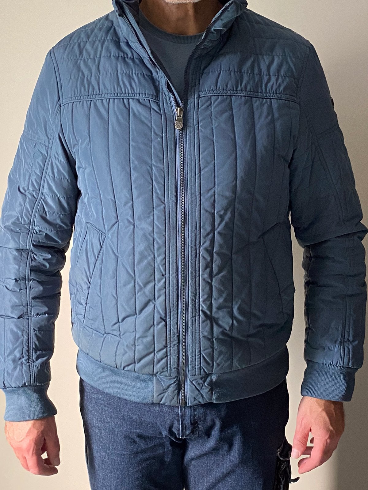 Te koop heren winterjas, Ophalen of Verzenden, Zo goed als nieuw, Maat 56/58 (XL), Blauw