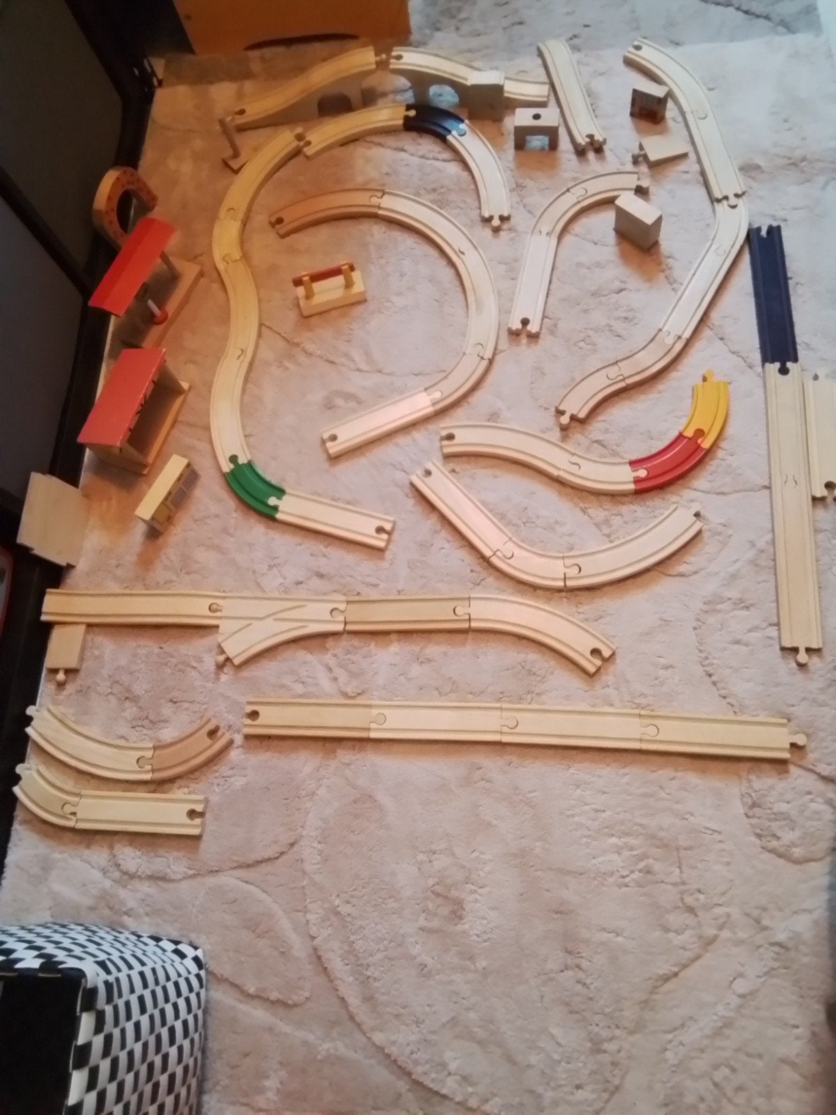 Te Koop: treinrails en accessoires van hout, Ophalen, Gebruikt