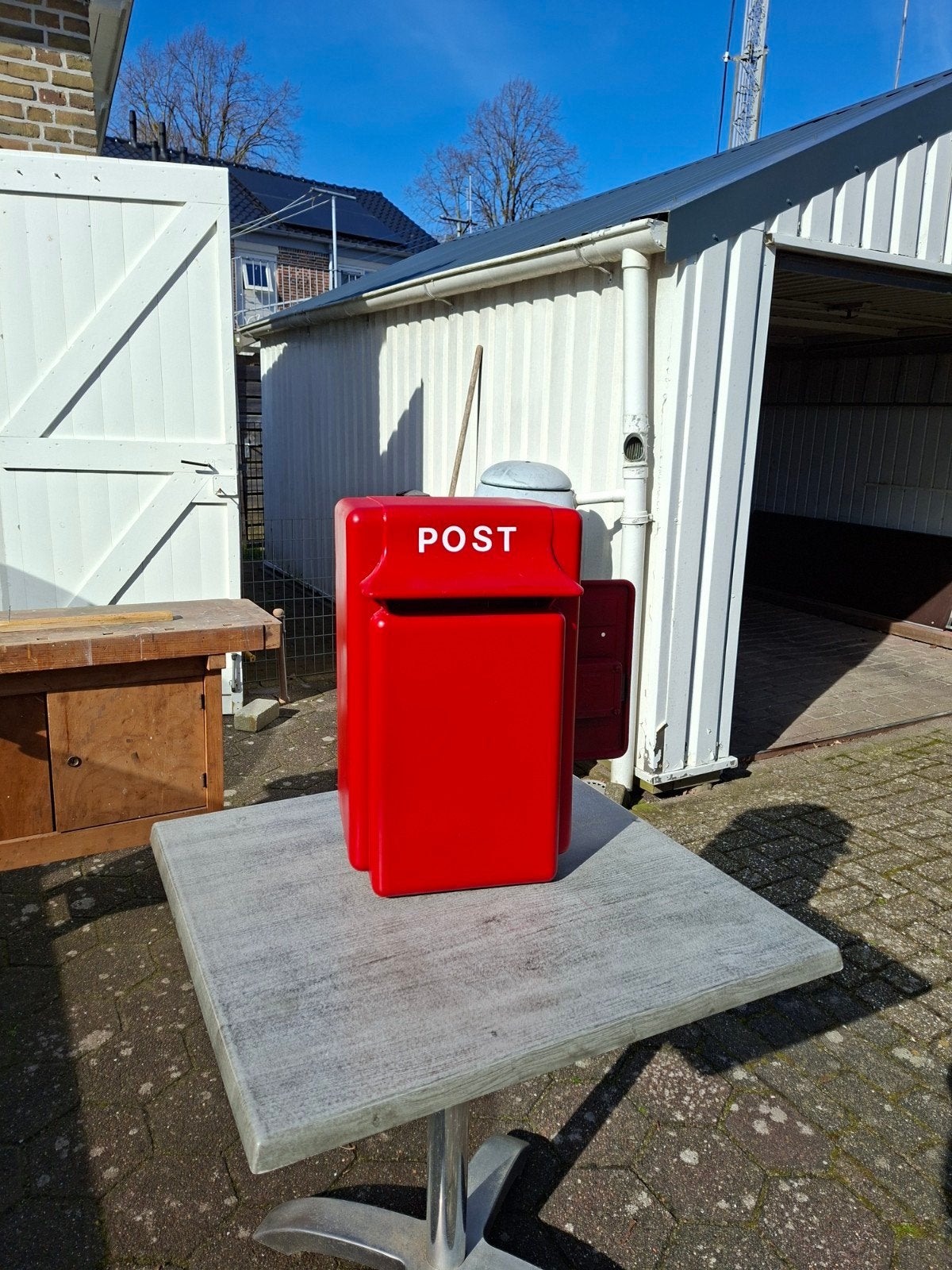 Vintage Grote Verblifa PTT Brievenbus met Originele Sleutels, Ophalen, Gebruikt, Staal, Wandbrievenbus