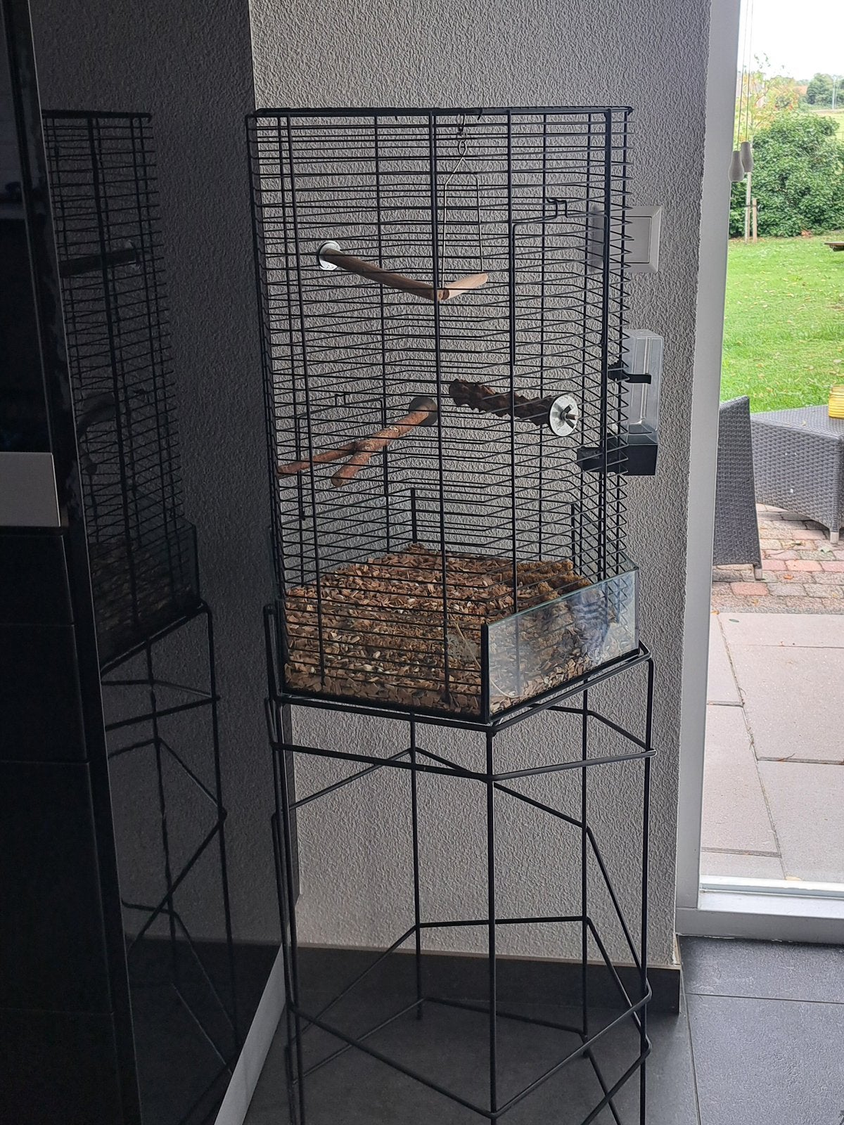 PRACHTIGE GROTE VOGELKOOI , NIEUWSTAAT, Ophalen, Zo goed als nieuw, Metaal, Vogelkooi