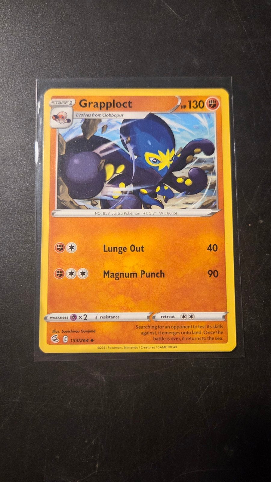 Grapploct 153/264 Fusion Strike Pokémon Kaart, Verzenden, Zo goed als nieuw, Losse kaart
