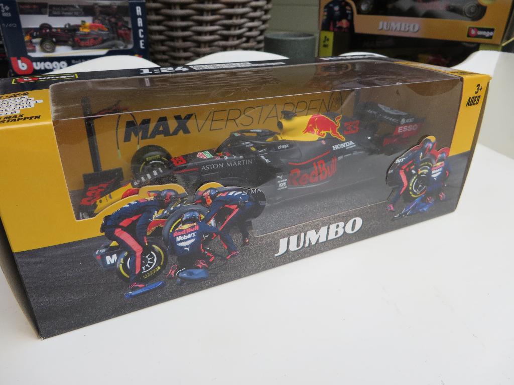 Burago 1:24 Max Verstappen Red Bull RB 16 JUMBO, Ophalen of Verzenden, Nieuw, Bburago