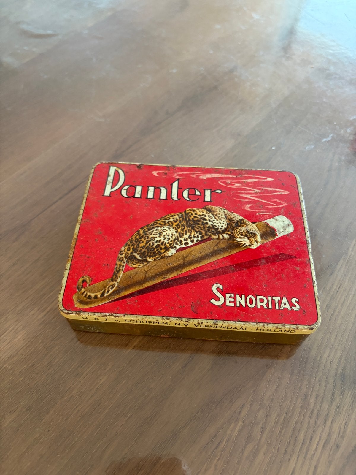 Vintage Panter Senoritas blik H. & J. v. Schuppen Veenendaal, Ophalen of Verzenden, Gebruikt, Overige, Overige merken
