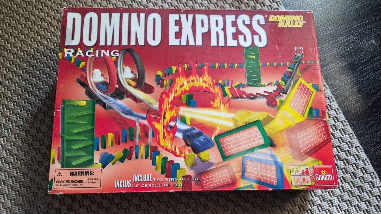 Domino Express Racing - Spectaculair dominospel, Ophalen of Verzenden, Gebruikt, Jongen of Meisje