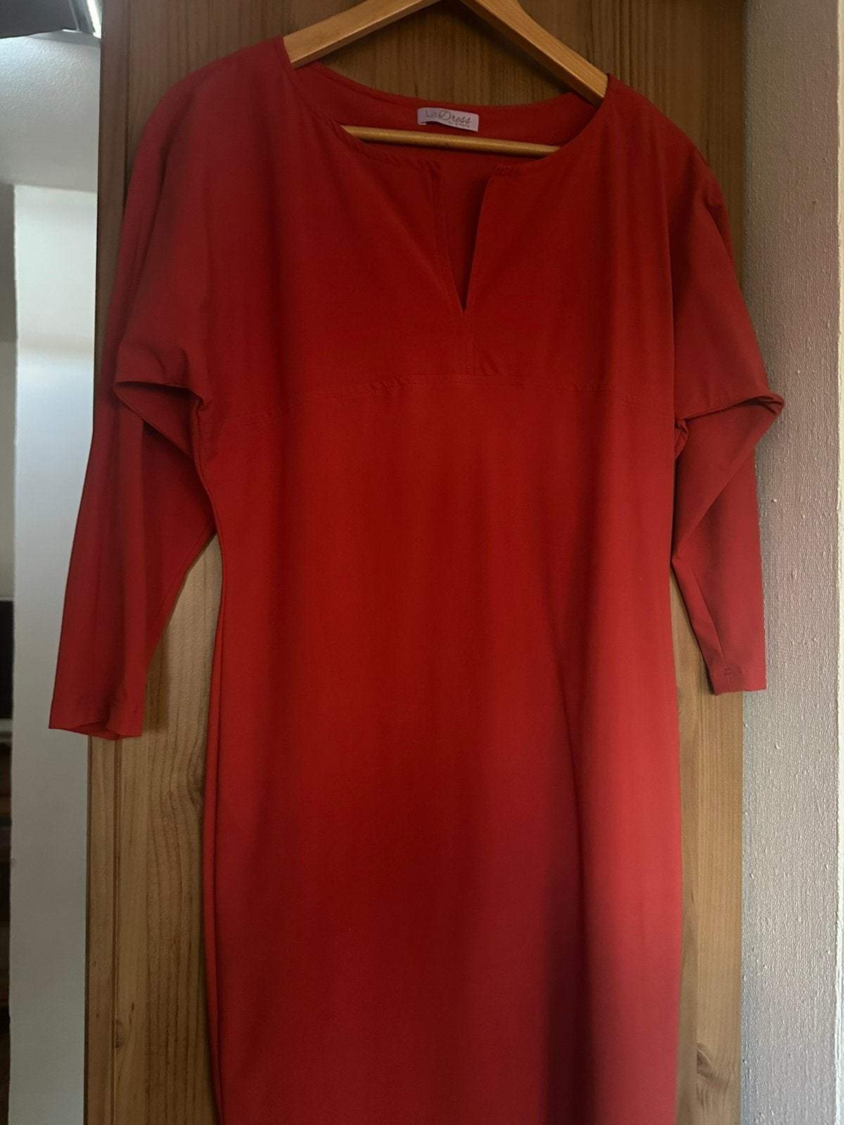 Ladress jurk coral kleurig mt S ., Ophalen of Verzenden, Zo goed als nieuw, Maat 36 (S), Boven de knie