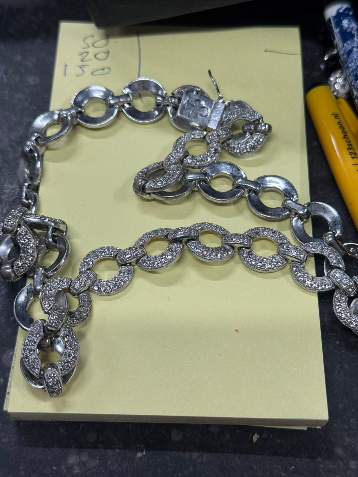 Prachtige zilveren ketting sterling 9.25, Ophalen of Verzenden, Rechthoekig, Minder dan 50 cm
