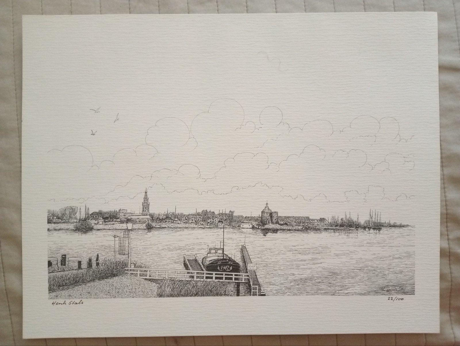 Henk Stals stadsgezicht Enkhuizen? Hoorn?, Ophalen of Verzenden