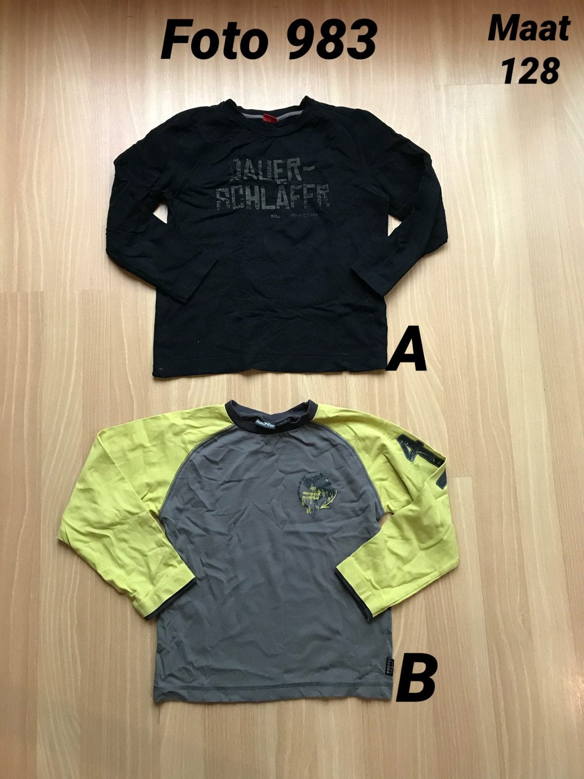 Jongen longsleeve maat 128 licht gedragen staat *foto. 983*, Ophalen of Verzenden, Gebruikt, Jongen, Shirt of Longsleeve