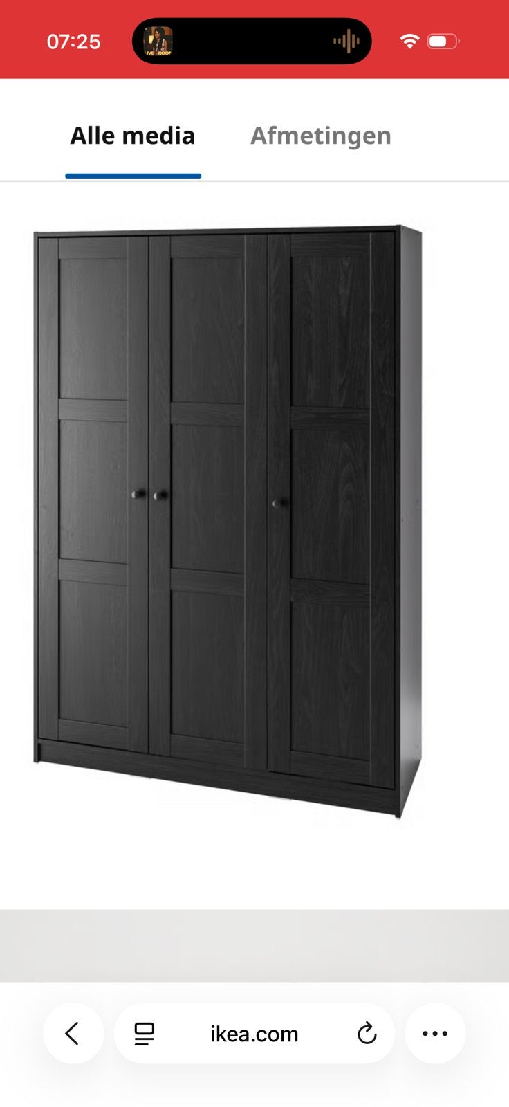 Zwarte ikea kast - hele goede staat, Zo goed als nieuw, Minder dan 100 cm, 25 tot 50 cm, 50 tot 100 cm