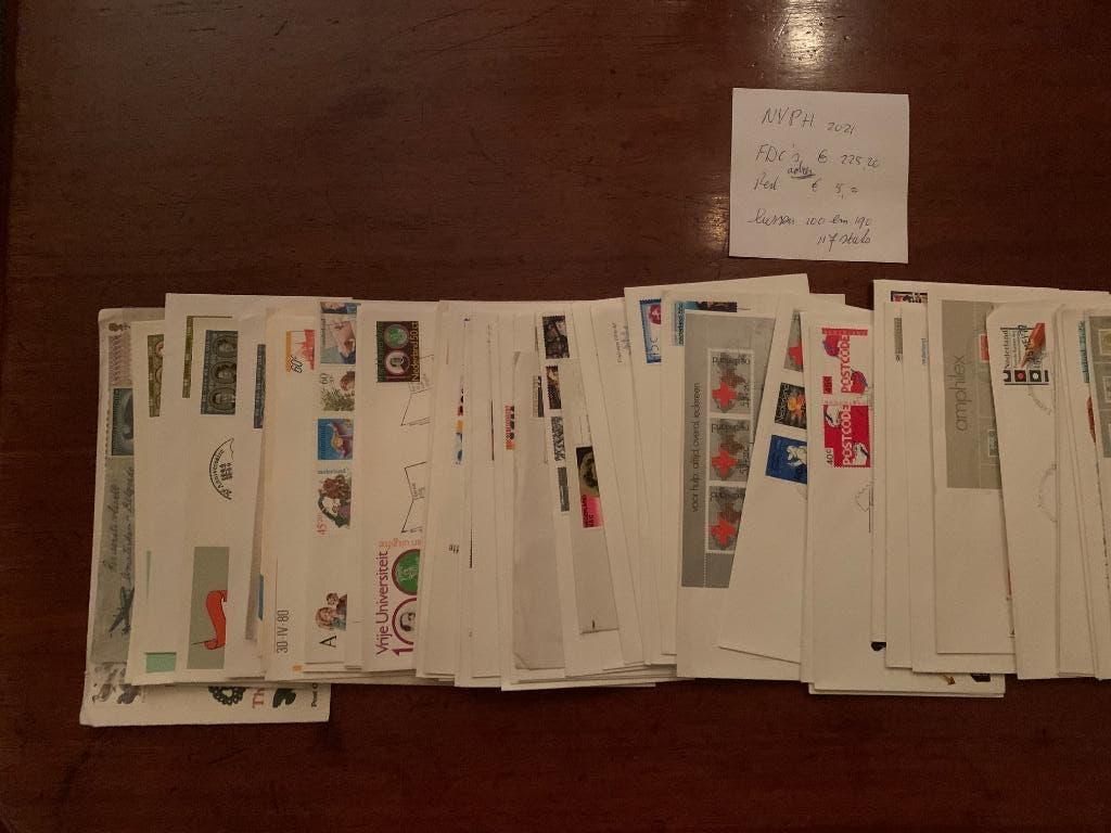 Nederland FDC's tussen nrs. 100 en 190 met adres, 117 stuks, Postzegels en Munten, Brieven en Enveloppen | Nederland, Ophalen of Verzenden