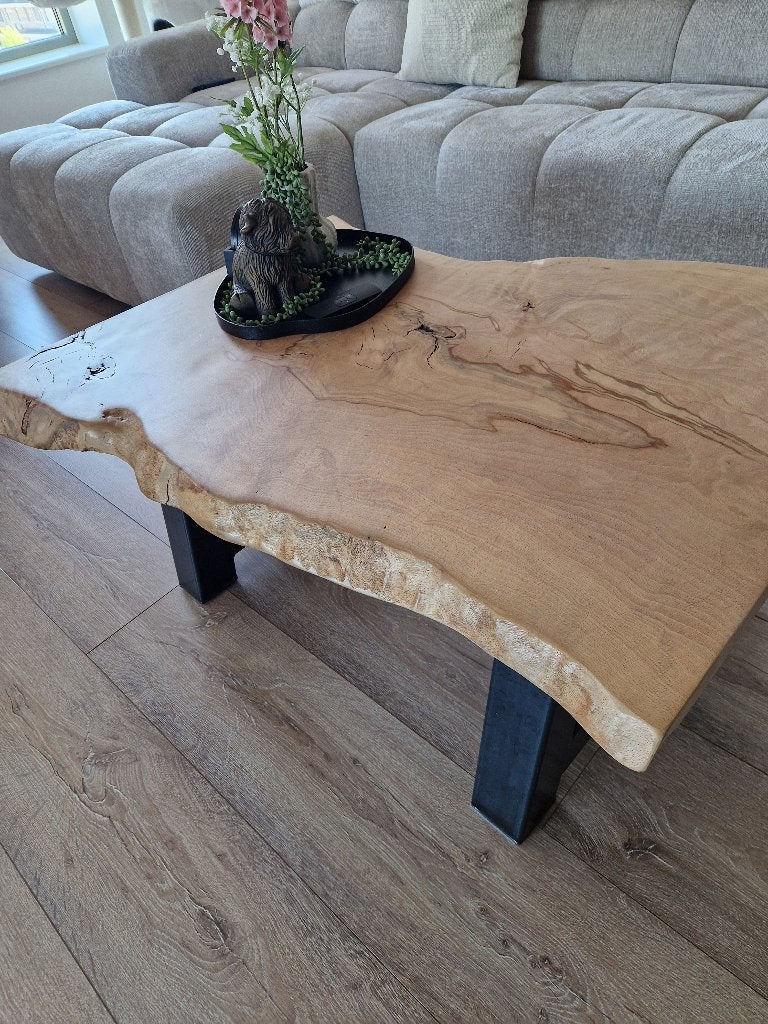 Boomstam salontafel, Huis en Inrichting, Tafels | Salontafels, Ophalen, 100 tot 150 cm, 50 tot 100 cm, Zo goed als nieuw