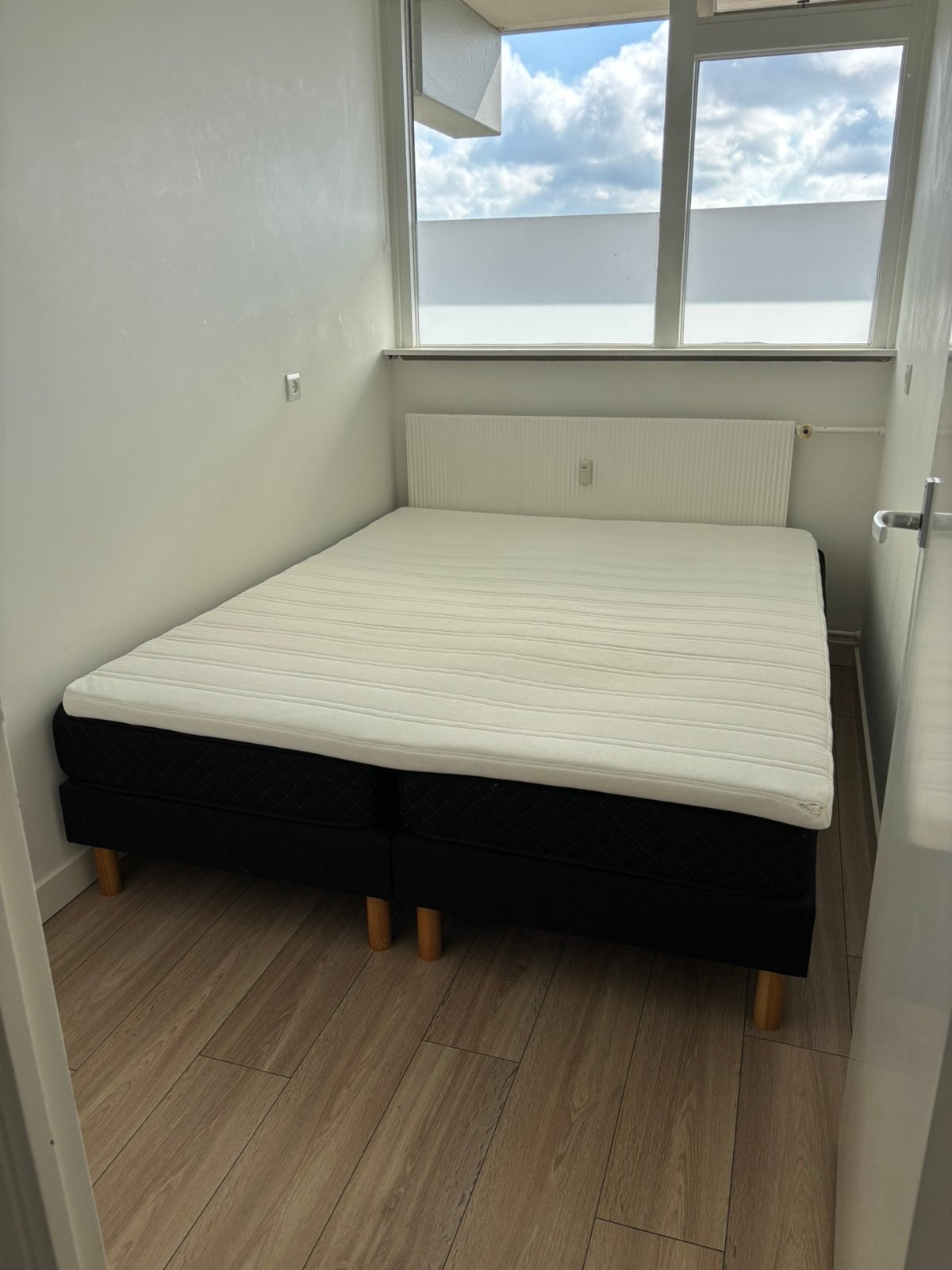 Tweepersoonsbed 160x200, Ophalen, Overige materialen, Zwart, Tweepersoons