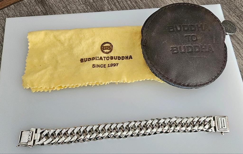 Buddha to buddha chain armband, Ophalen of Verzenden, Zo goed als nieuw, Zilver, Zilver