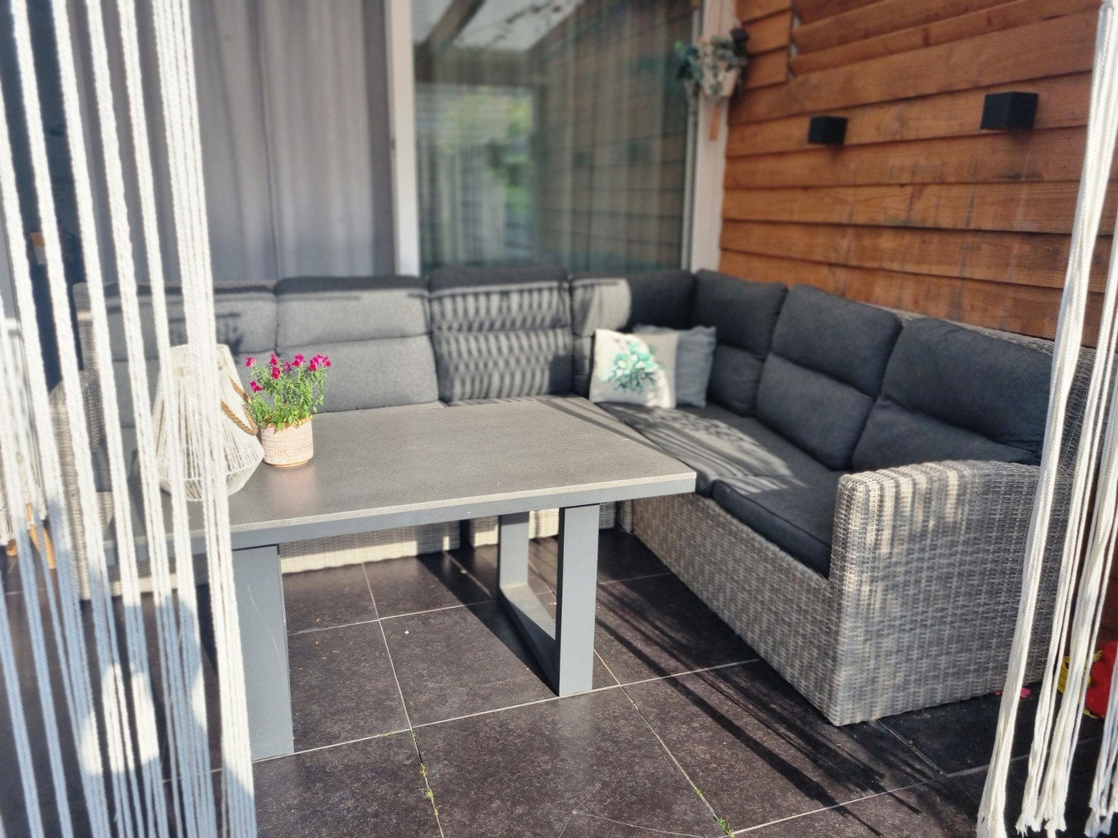Mondial hoge loungeset, Ophalen, Wicker