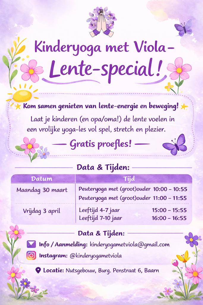 Gratis kennismakingsles Kinderyoga - Lente-special!, Ophalen, Nieuw, Overig