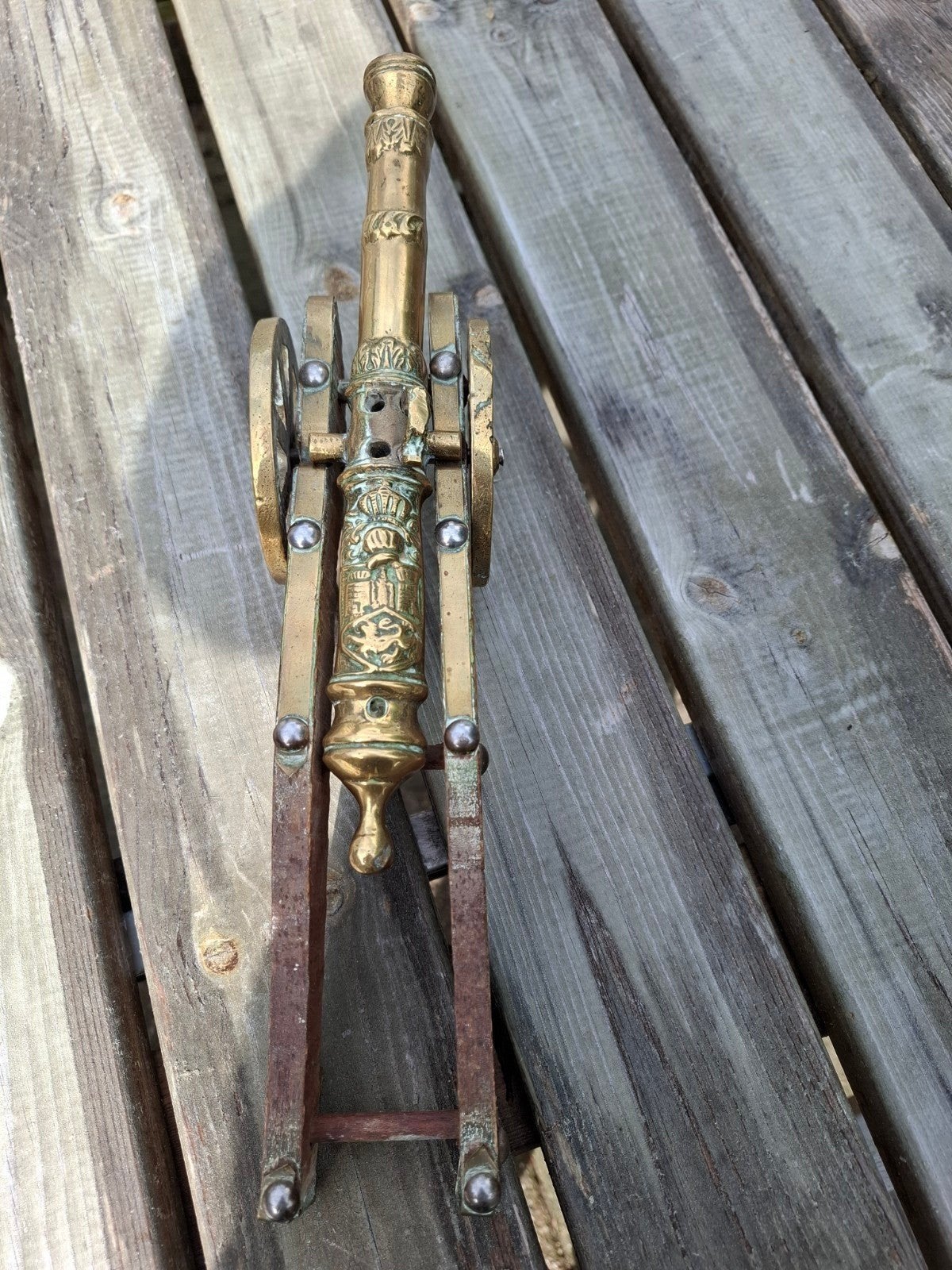 Antiek kanon messing 40 centimeter, Antiek en Kunst, Ophalen of Verzenden