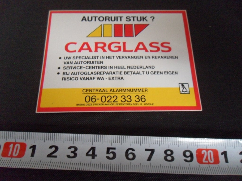 sticker CARGLASS Autoruis stuk ?  LH191, Verzamelen, Stickers, Ophalen of Verzenden, Zo goed als nieuw