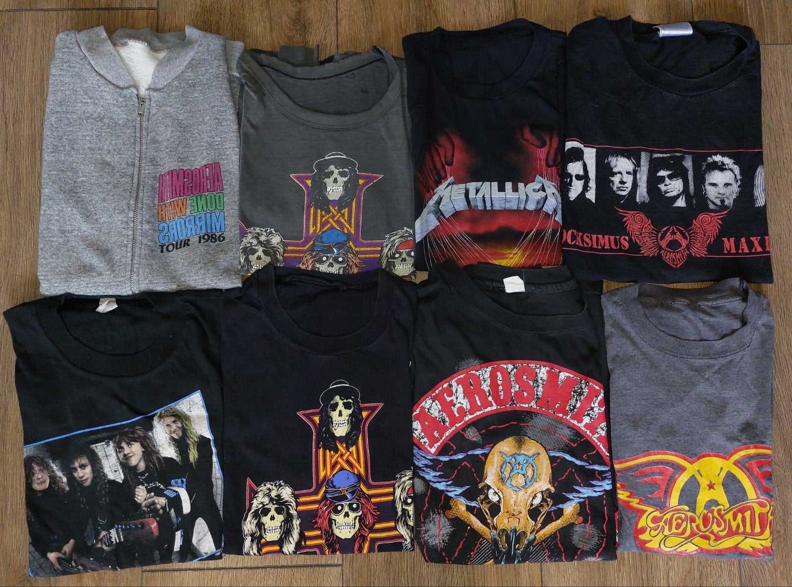 Vintage bandshirts Metallica, Aerosmith, Guns N Roses tour, Ophalen, Gebruikt, Kleding