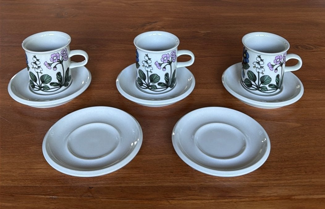 Arabia Flora kop en schotels (kopjes met schade), Ophalen of Verzenden, Overige stijlen, Kop(pen) en/of Schotel(s), Porselein
