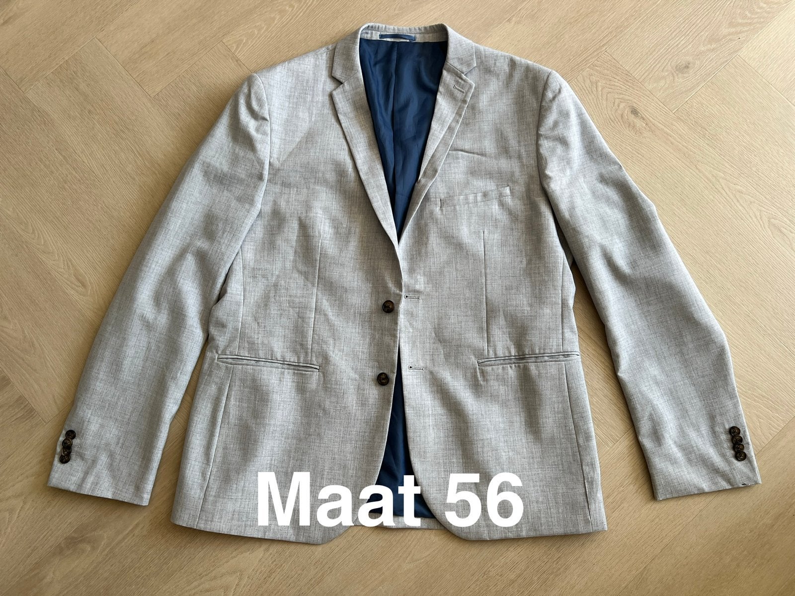WE Slim Fit Colbert Maat 56 - Grijs, Ophalen of Verzenden, Zo goed als nieuw, Maat 56/58 (XL), Grijs
