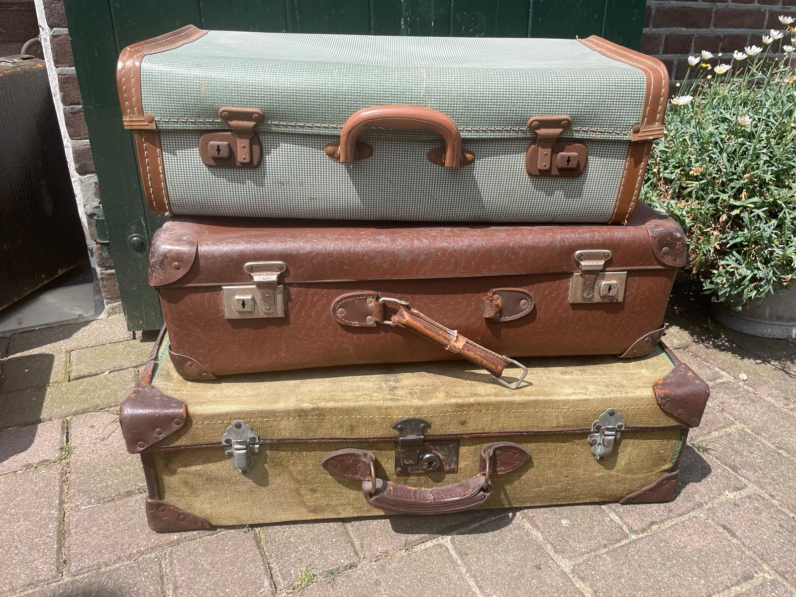 Vintage Koffers - 4 stuks, Overige materialen, Gebruikt, Slot, 35 tot 45 cm