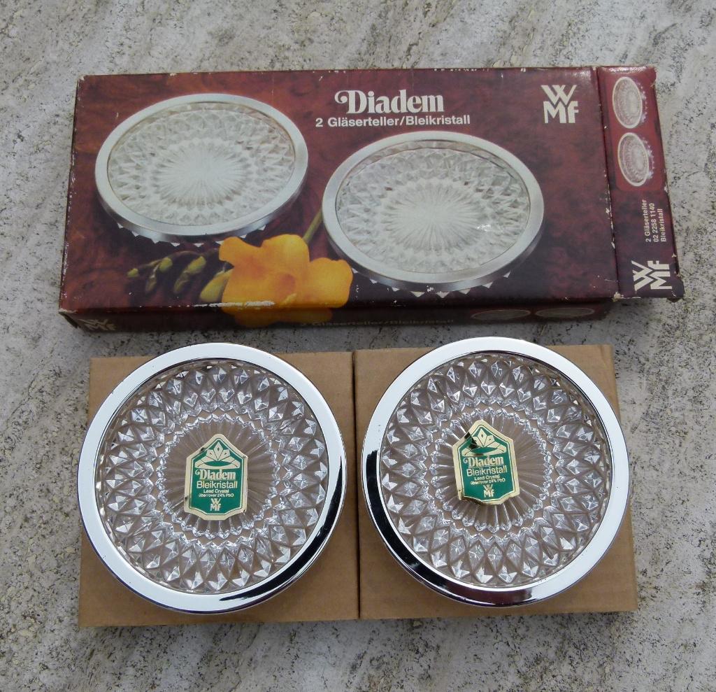WMF Diadem 2 Fles Onderzetters met Verzilverde Rand KADO TIP, Huis en Inrichting, Keuken | Servies, Nieuw, Overige typen, Overige stijlen