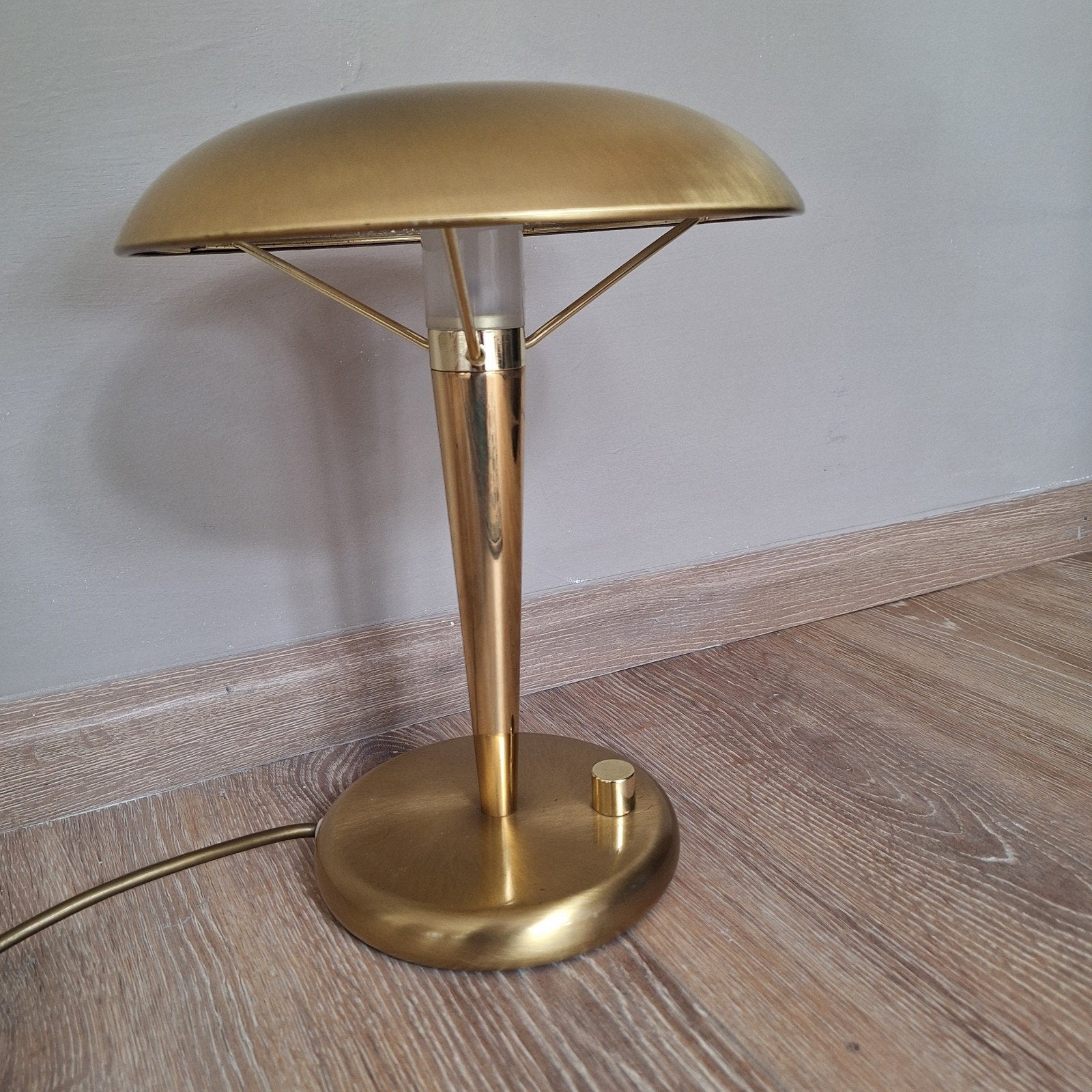 Holtkötter vintage mushroom lamp messing, Huis en Inrichting, Ophalen, Vintage