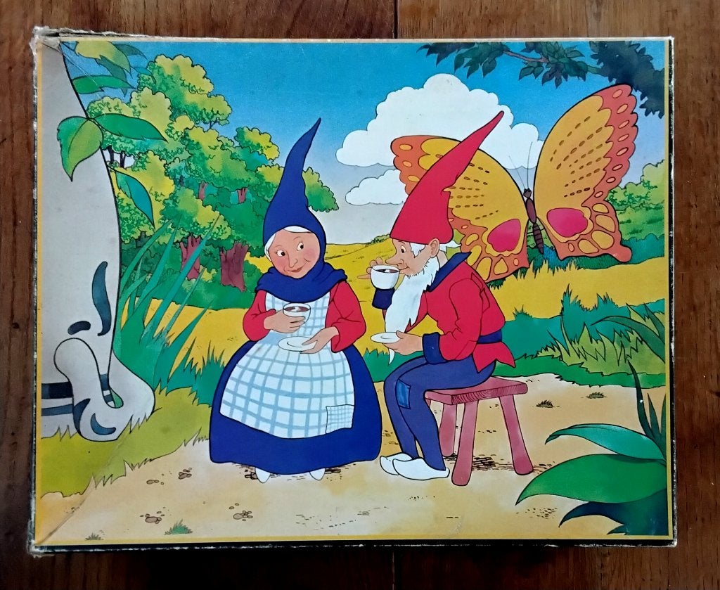 Vintage puzzel - legpuzzel - Piggelmee en zijn vrouwtje, Ophalen of Verzenden, Meer dan 50 stukjes, Gebruikt, 6 jaar of ouder