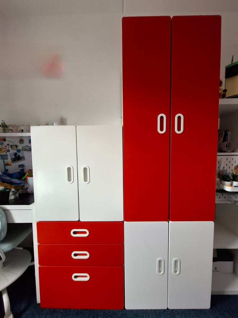 IKEA Stuva Kinderkast - Rood/Wit, Kinderen en Baby's, Kinderkamer | Commodes en Kasten, Ophalen, Gebruikt, Kast, 50 tot 70 cm