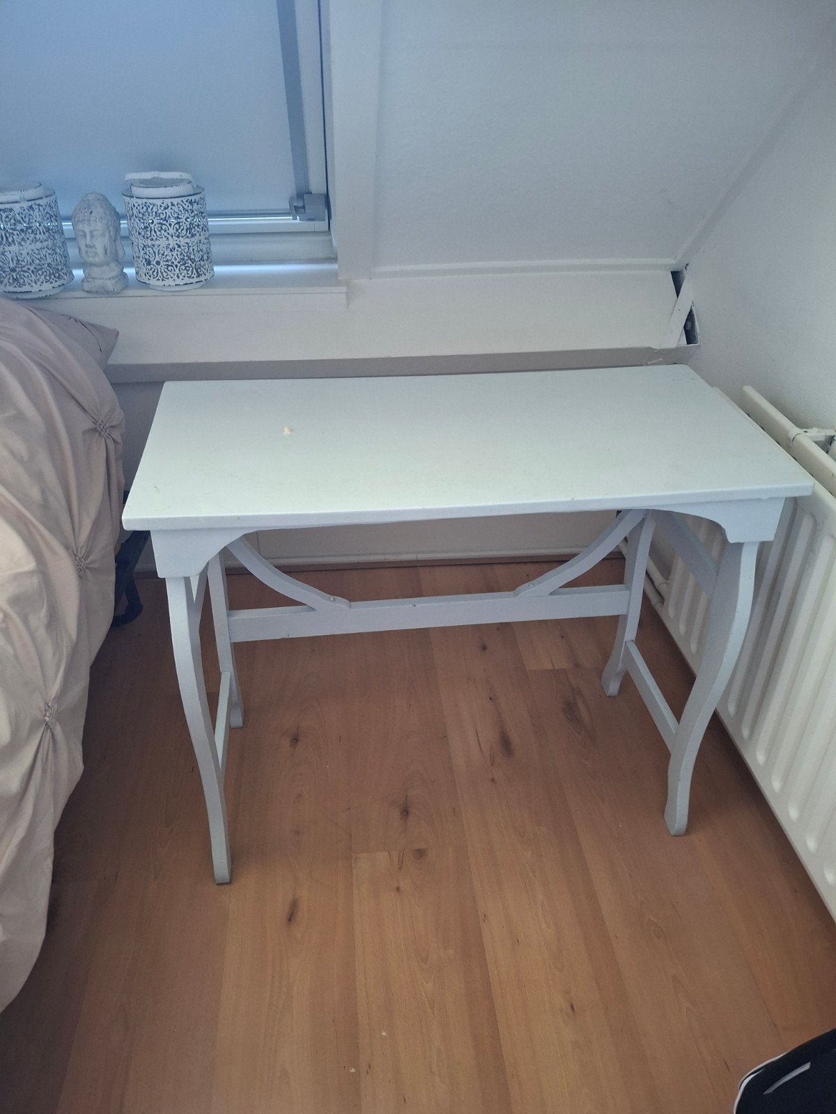Witte houten tafel - Gebruikt, Huis en Inrichting, Tafels | Eettafels, Ophalen, Gebruikt, 100 tot 150 cm, Klassiek