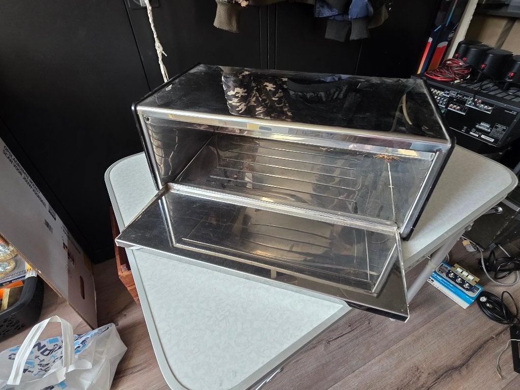 Retro Brabantia RVS brooddoos – vintage, Ophalen, Gebruikt, Zilver, Metaal