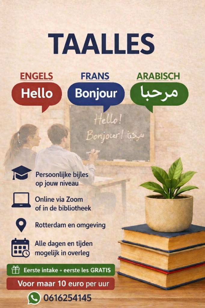 Taalles in Engels, Frans of Arabisch