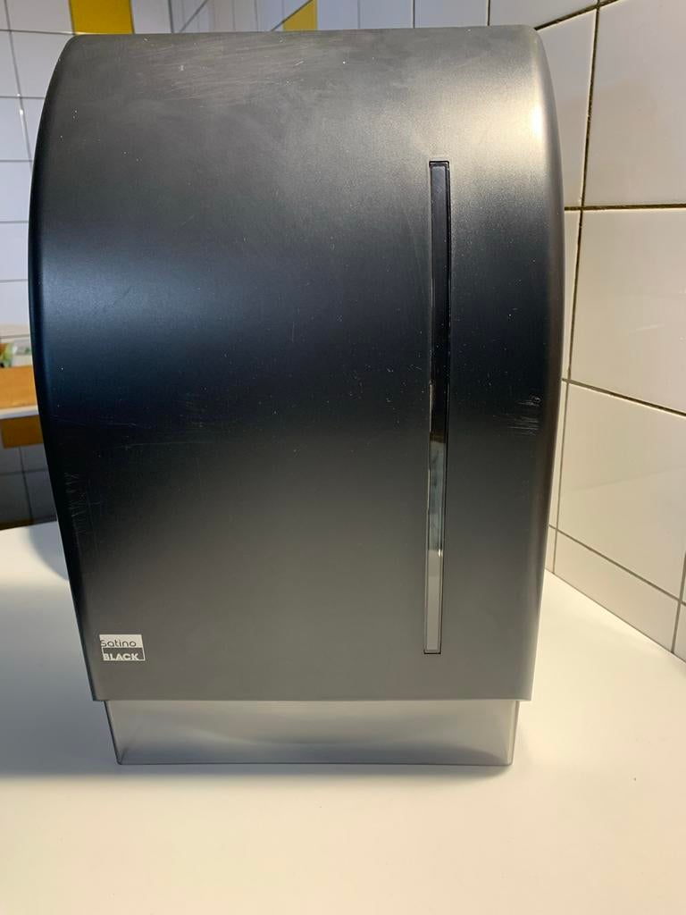 Satino Black handdoekdispenser - Zwart, Kunststof, Ophalen of Verzenden, Zwart, Overige merken