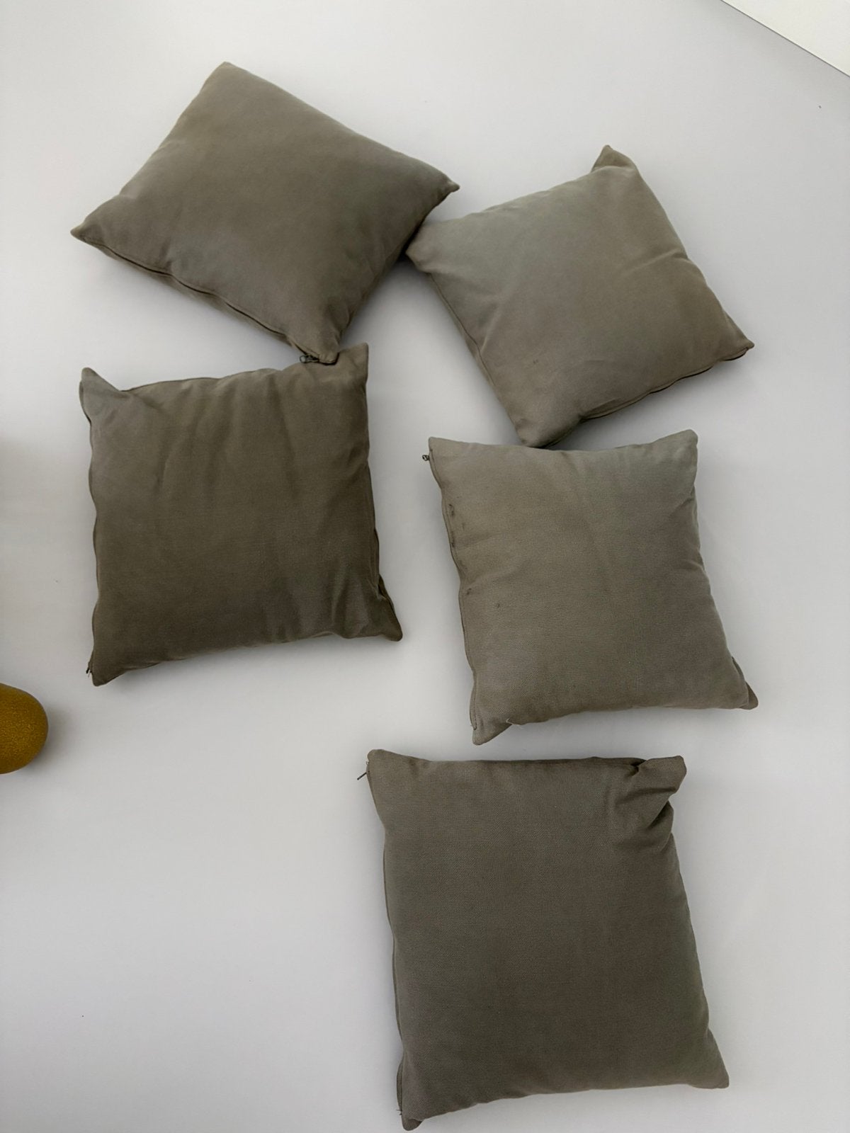 5x ikea donzen kussen met linnen sloop 50x50, Ophalen, Ademend, Bruin, IKEA