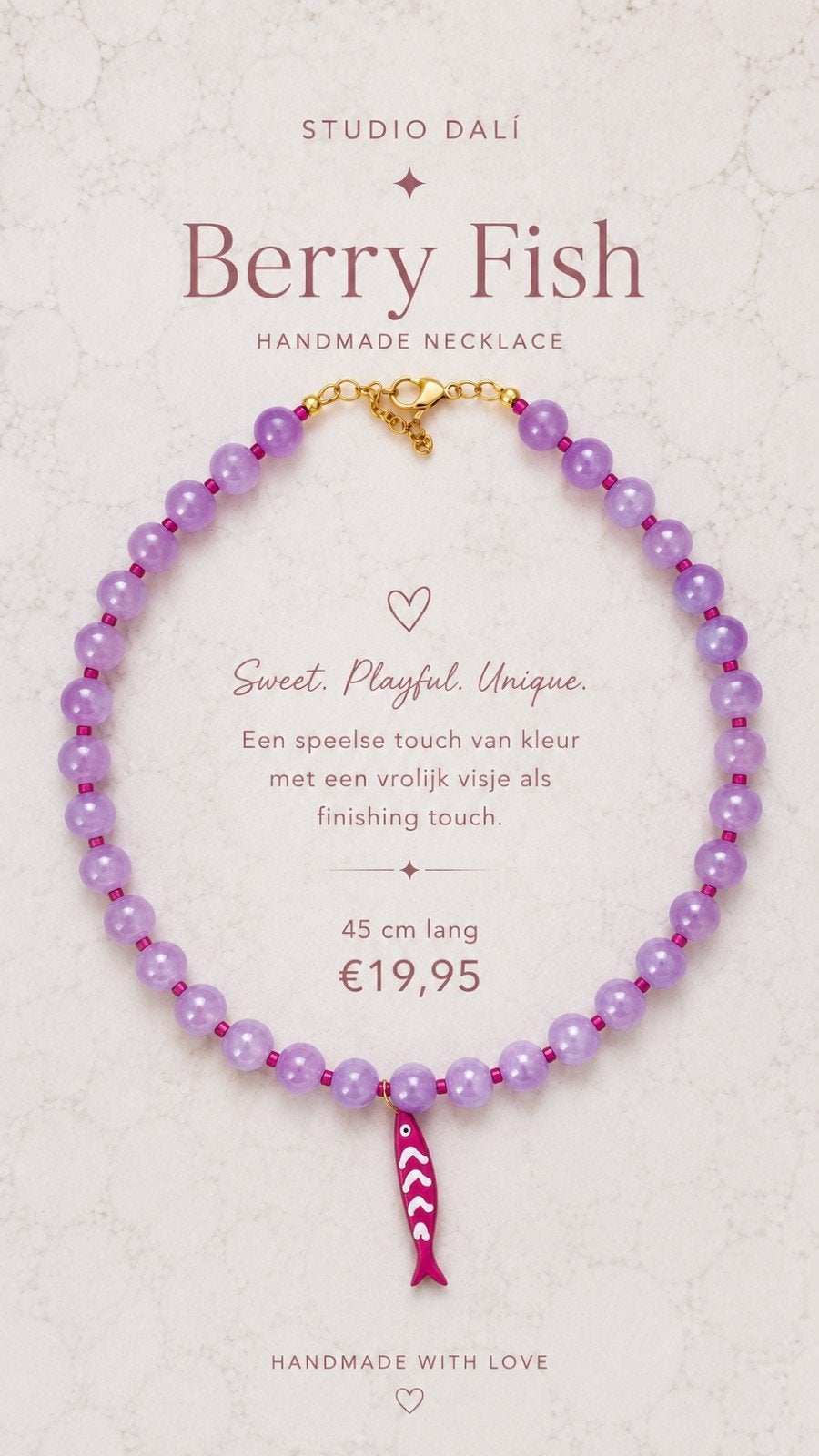 Unieke handgemaakte ketting, Sieraden, Tassen en Uiterlijk, Ophalen of Verzenden, Nieuw, Overige materialen