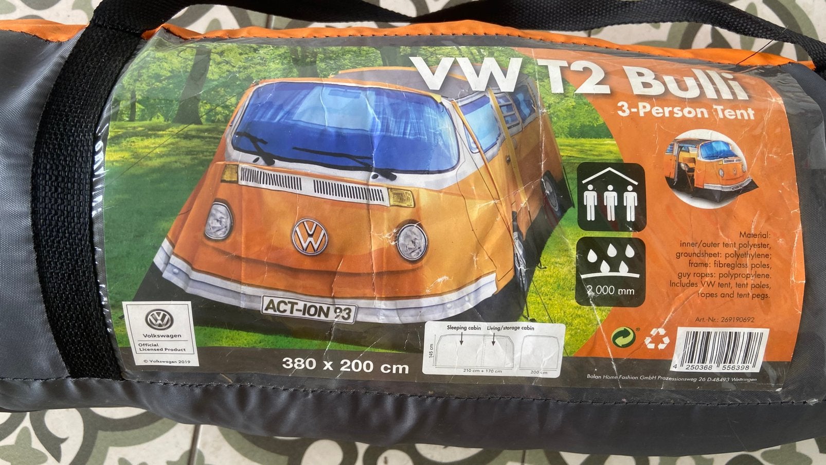 Volkswagen tent 3 pers., Ophalen of Verzenden, Zo goed als nieuw