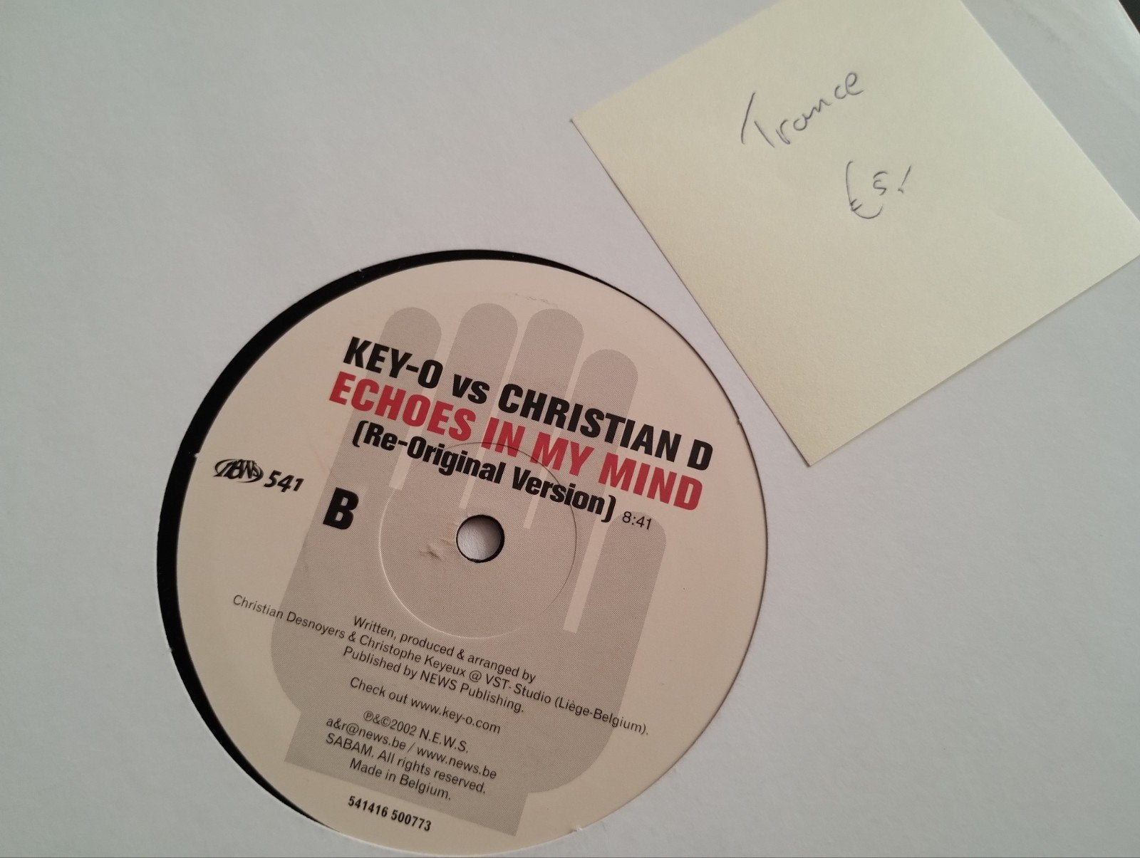 KEY-O vs CHRISTIAN D - Echoes In My Mind (Trance 12" Vinyl), Cd's en Dvd's, Cd's | Dance en House, Ophalen of Verzenden, Gebruikt