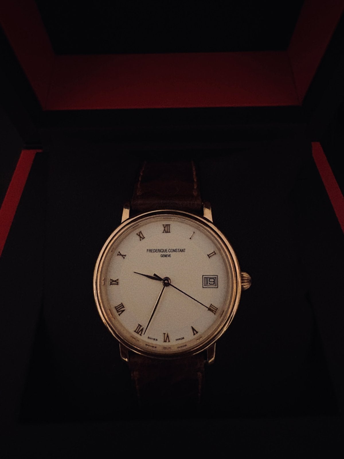 Frederique Constant Geneve Polshorloge, Overige merken, Leer, Polshorloge, Ophalen of Verzenden