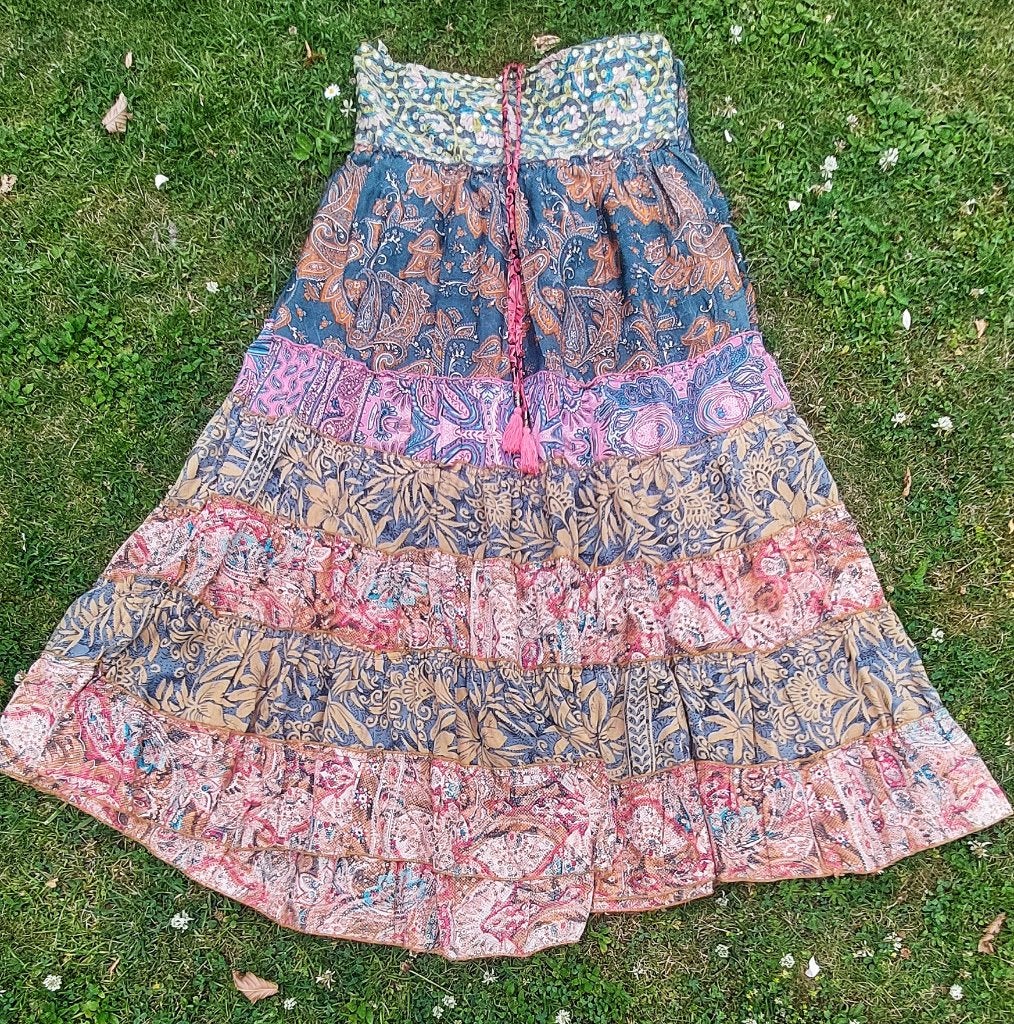 Boho hippie maxi rok - Zo goed als nieuw, Maat 38/40 (M), Meerkleurig, Ophalen of Verzenden, Onder de knie