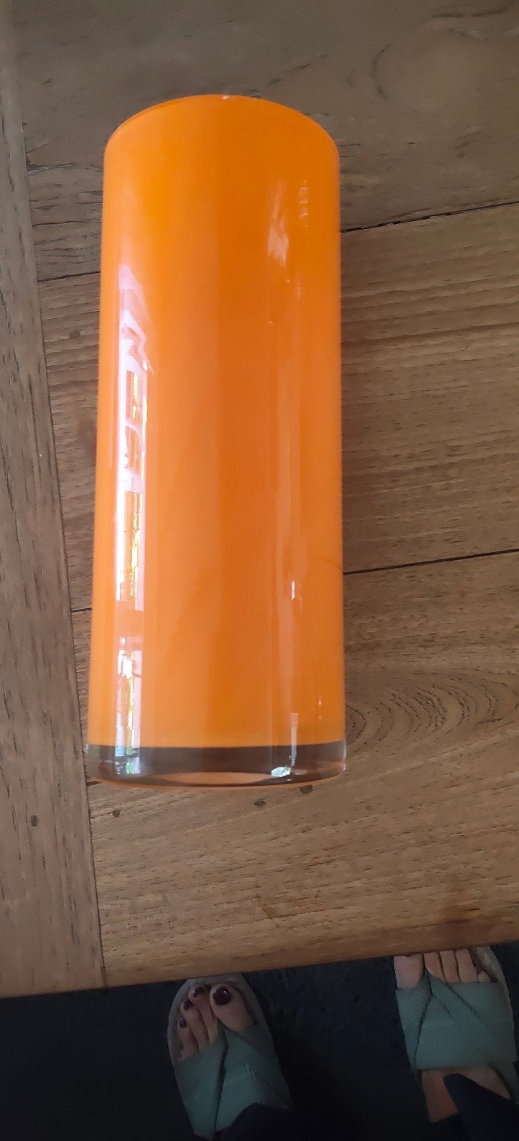 vaas orange zwaar en glas, Ophalen, Zo goed als nieuw, Glas