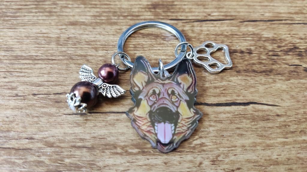 Sleutelhanger Duitse herder German shepherd beschermengeltje, Verzenden, Nieuw, Dier of Natuur