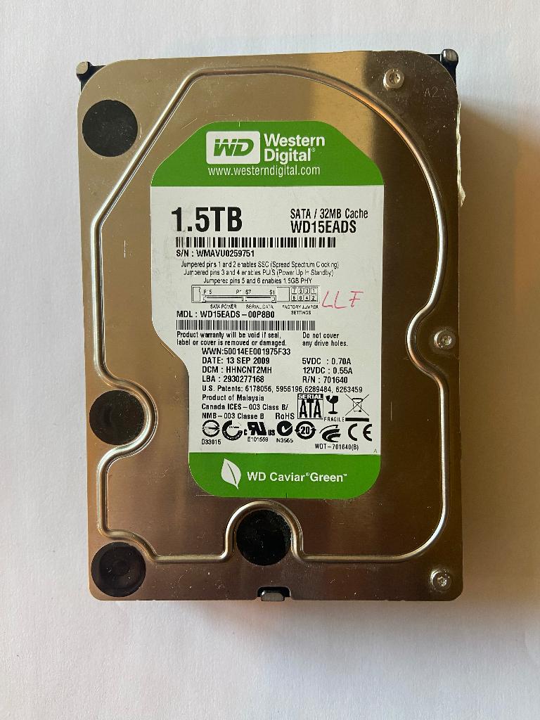 WD Green 1,5tb HDD (nieuw), Computers en Software, Harde schijven, 1,5TB, Nieuw, Info@debitstore.nl, Western Digital