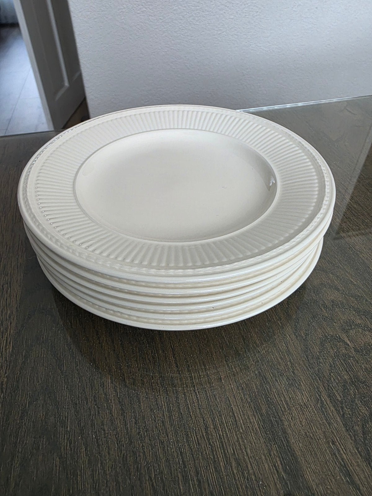 wedgwood Edme Queens ware gebak borden 6x 18cm, Huis en Inrichting, Ophalen of Verzenden, Zo goed als nieuw, Aardewerk, Bord(en)