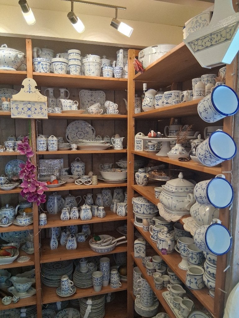 saks blauw  blau-saks  servies saksisch (web)winkel De Rips, Ophalen of Verzenden, Zo goed als nieuw, Porselein, Overige stijlen