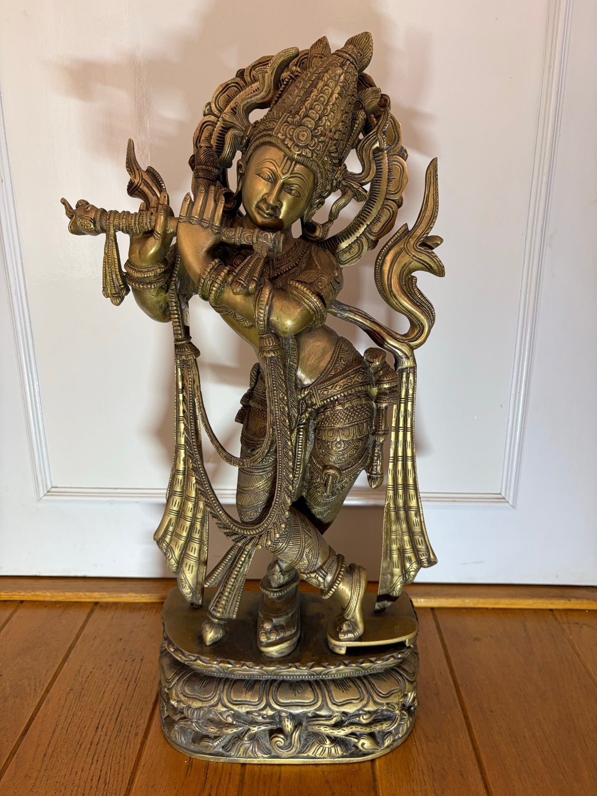 Prachtig messing Krishna beeld. 58 cm. 11kg., Ophalen